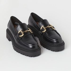H&M Black Chucky Loafers Sz 39
